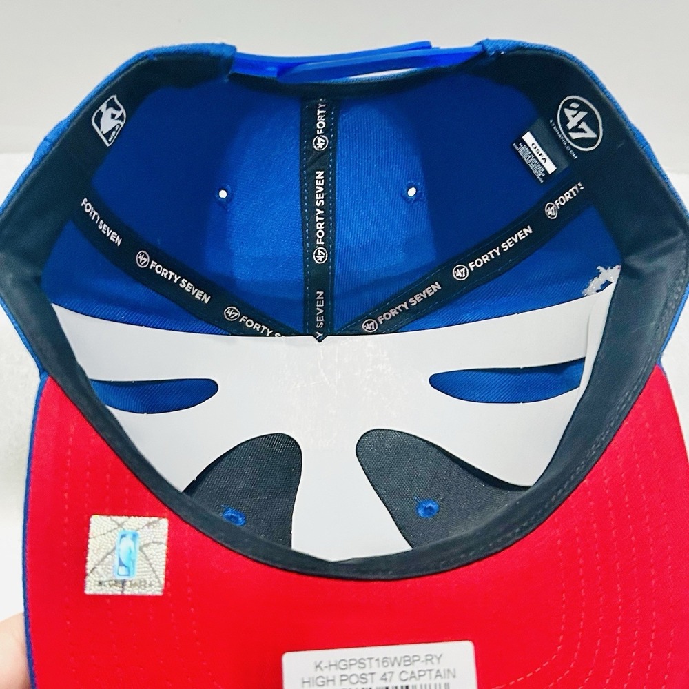 '47 Brand Philadelphia 76ers High Post Captain Snapback Hat Adjustable Blue NBA - Picture 6 of 6